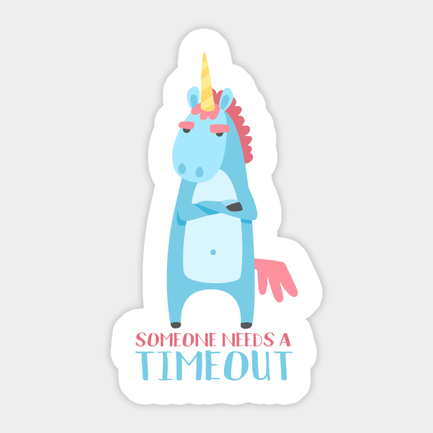 someone needs a timeout sarcastic unicorn Sticker by k8creates